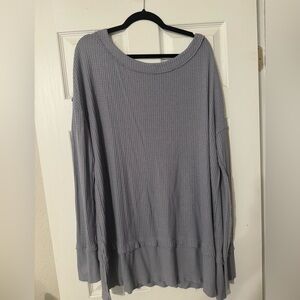 We The Free Textured Gray Knit Top